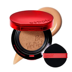 Espoir Be Velvet Cushion Foundation | Quick and Easy Coverage with Long-lasting Color by Zero Oxidation, Velvety Smooth Finish & Lightweight Formula, Vegan, Korean Makeup - 0.46 oz
