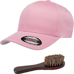 Flexfit Wooly Combed Men's Athletic Stretch Fitted Baseball Cap Bundle with THP Hat & Clothing Brush