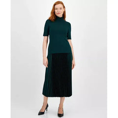 Women's Satin Pleated Pull-On Skirt,Created by Macy's-Pine forest