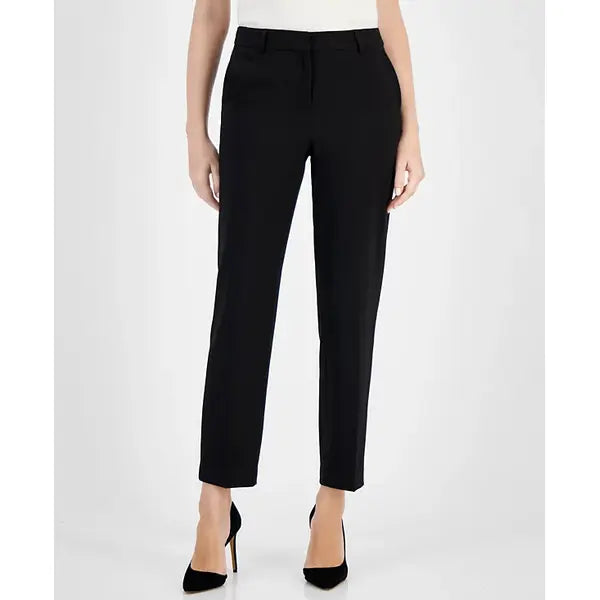 Anne Klein Grace Mid Rise Straight Leg Ankle Pants for Women, Stylish Comfortable Workwear