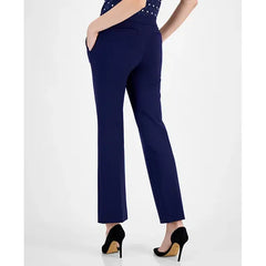 Anne Klein Womens Mid Rise Pull On Slash Pocket Pants, Comfortable Stylish Casual Trousers