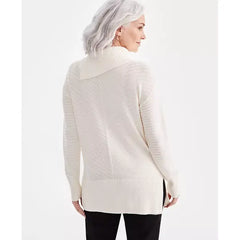 Women's Envelope-Neck Tunic Sweater, Created for Macy's-Eggnog