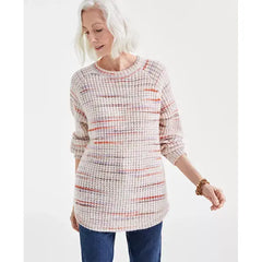 Women's Waffle Space-Dye Sweater, Created for Macy's-Natural