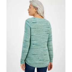 Women's Waffle Space-Dye Sweater, Created for Macy's-Thyme