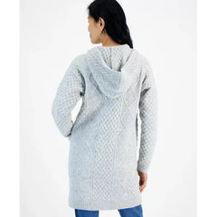 Women's Chunky Cable-Knit Hoodie Cardigan, Created for Macy's-Grey Heather