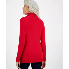 Petite Turtleneck Sweater, Created for Macy's-Tango red