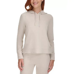 Macy's Performance Women's Waffle-Knit Pullover Hoodie-Chalk