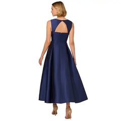 Adrianna Papell Women's Sweetheart Neck Mikado Gown for Elegant and Classic Evening Style, Light Navy