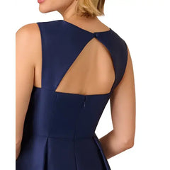 Adrianna Papell Women's Sweetheart Neck Mikado Gown for Elegant and Classic Evening Style, Light Navy