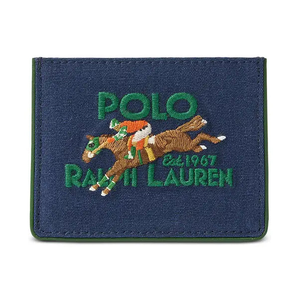 Polo Ralph Lauren Men's Equestrian Canvas & Leather Card Case