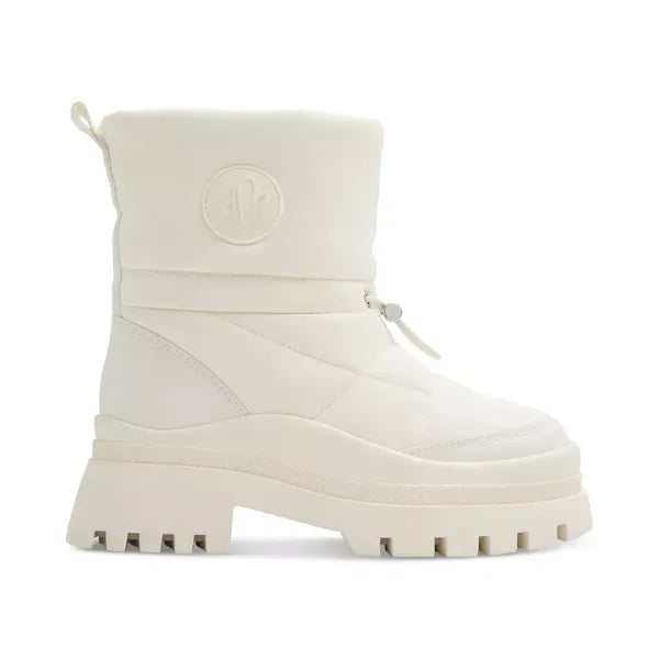 ALDO Womens Frostine Quilted Water-Resistant Cold Weather Booties, Bone, Size 7M