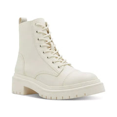 ALDO Womens Goer Combat Ankle Boots, Rugged and Stylish Boots , White , Size 11M