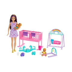 Barbie Skipper Babysitter Doll with Twin Nursery Playset Accessories