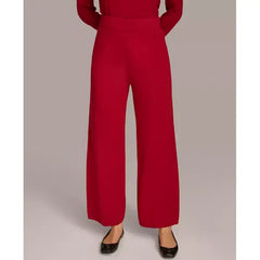 Women's Cashmere-Blend Wide-Leg Pants,Created by Macy's-Metropolitan red