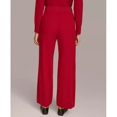 Women's Cashmere-Blend Wide-Leg Pants,Created by Macy's-Metropolitan red