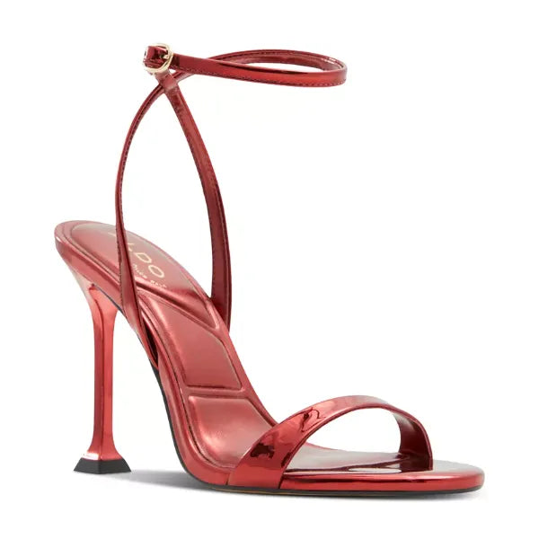 ALDO Womens Lydala Strappy Dress Sandals Elegant Heels, Red