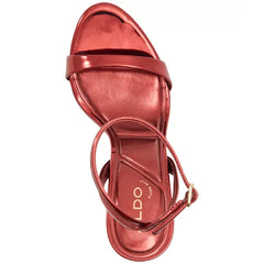 ALDO Womens Lydala Strappy Dress Sandals Elegant Heels, Red