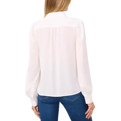 Macy's Women's Stand-Collar Long-Sleeve Blouse -New lvory