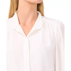 Macy's Women's Stand-Collar Long-Sleeve Blouse -New lvory