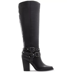 ALDO Thelidan Womens Knee High Pointed Toe Buckle Boots for Fall Winter Style, Black, Size 6m
