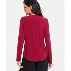 Women's Zip-Pocket Blouse, Created for Macy's-Rhodolite Garnet