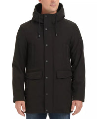 Men's Softshell Rain Coat with a Hood - Black