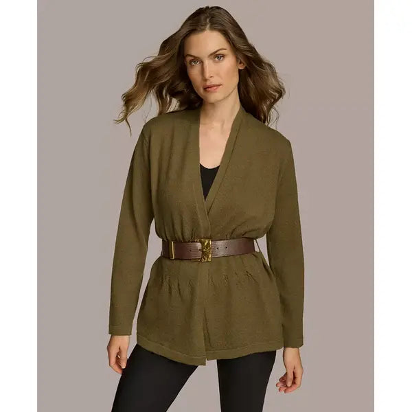 Women's Belted Cardigan,Created by Macy's-Beech