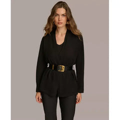 Women's Belted Cardigan,Created by Macy's-Black