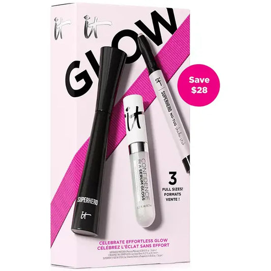 IT Cosmetics 3 Piece Glow Makeup Set . Radiant, Luminous Skin with Every Application