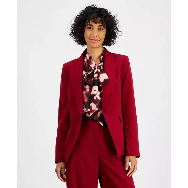 Women's Single-Button Peak-Lapel Blazer, Created by Macy's-Mulberry