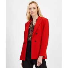 Women's Faux-Double-Breasted Blazer,Created by Macy's-Tomato