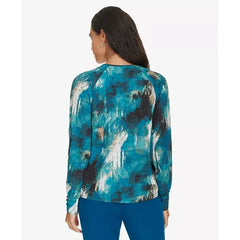 Macy's Women's Printed Keyhole Blouse-Cypress Mu