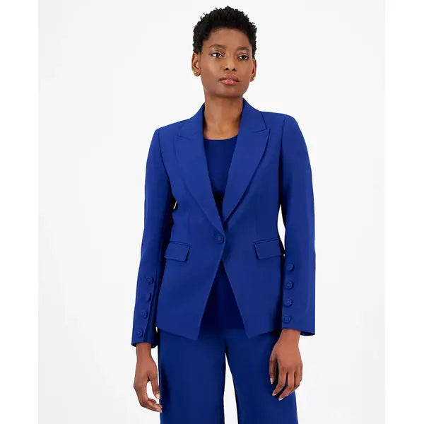 Women's Single-Button Peak-Lapel Blazer,Created by Macy's-Cobalt