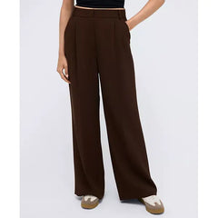 Women's Pleated High-Rise Wide-Leg Pants ,Created by macy's-Medium Bark
