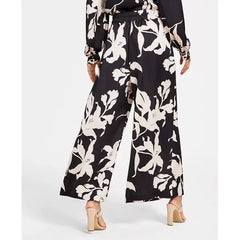 Women's Printed High-Rise Wide-Leg Pants,Created by Macy's-Rich black