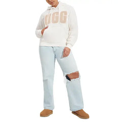 UGG Women's Rey UGGfluff Logo Hoodie, Stylish and Comfortable Pullover for Women