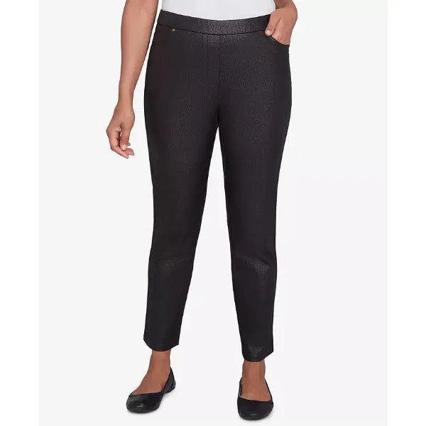 Alfred Dunner Petite Rue Rivoli Short Traditional Pants, Black
