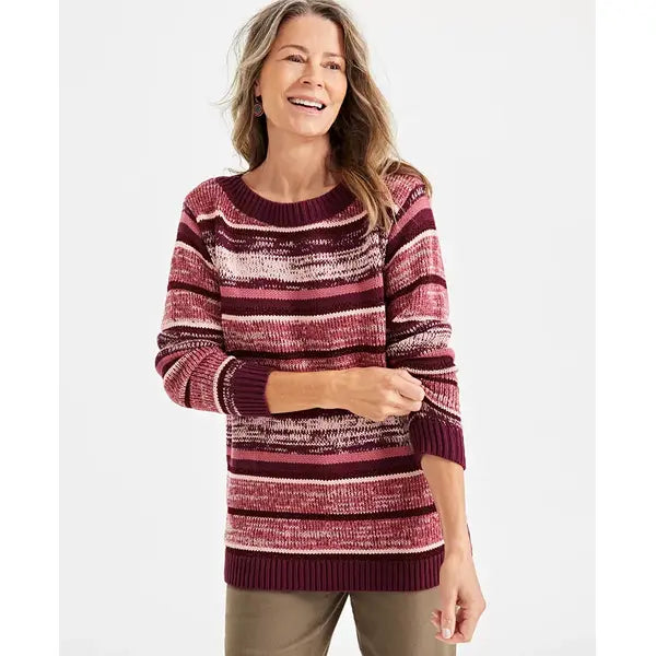 Women's Boatneck Shine Sweater, Created for Macy's-Berry stripe