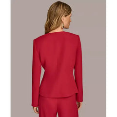 Women's Asymmetrical Zip Front Blazer,Created by Macy's-Red
