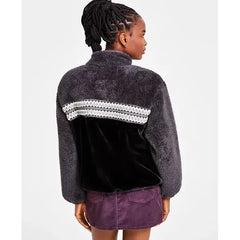 UGG® Women's Marlene Sherpa Fleece Heritage Braid Jacket, Stylish and Warm Sherpa Jacket for Women
