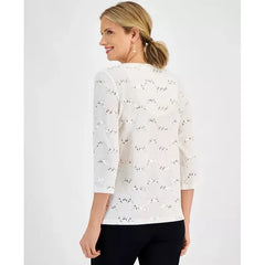 Women's Textured Sequined Top, Created for Macy's-New natural combo