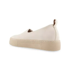 Aerosoles Blakely Womens Flatform Flats, Stylish Elevated Comfort , Eggnog Smooth Stretch Faux Leather-Polyurethane