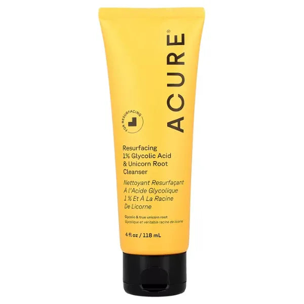 ACURE Resurfacing 1% Glycolic & Unicorn Root Cleanser - 4 fl oz (118 ml)