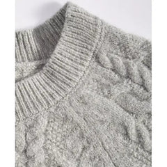 Women's Cozy Cable-Knit Crewneck Sweater, Created for Macy's-Light gray heather