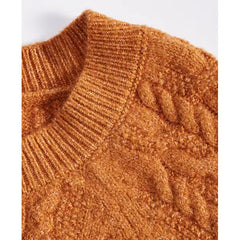 Women's Cozy Cable-Knit Crewneck Sweater, Created for Macy's-Pecan roast