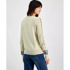 Women's Floral Crewneck Pullover Sweater, Created for Macy's-Festival floral
