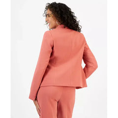 Women's Textured Crepe Single-Button Notched-Collar Blazer, Created for Macy's-Faded Rose
