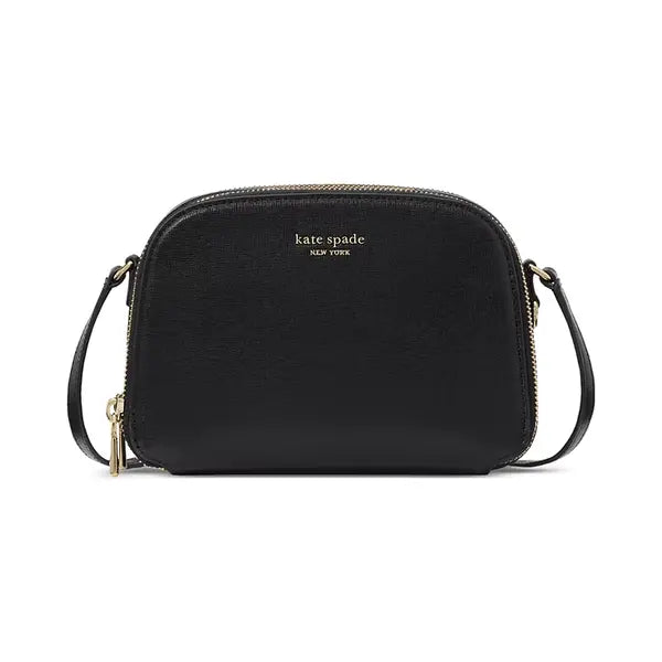 Kate Spade New York Devin Saffiano Leather Double Zip Dome Crossbody Bag