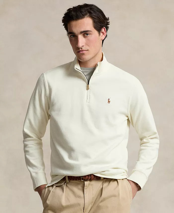Men's Estate-Rib Cotton Quarter-Zip Pullover