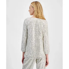 Women's Sequin Boat-Neck Top, Created for Macy's-New natural